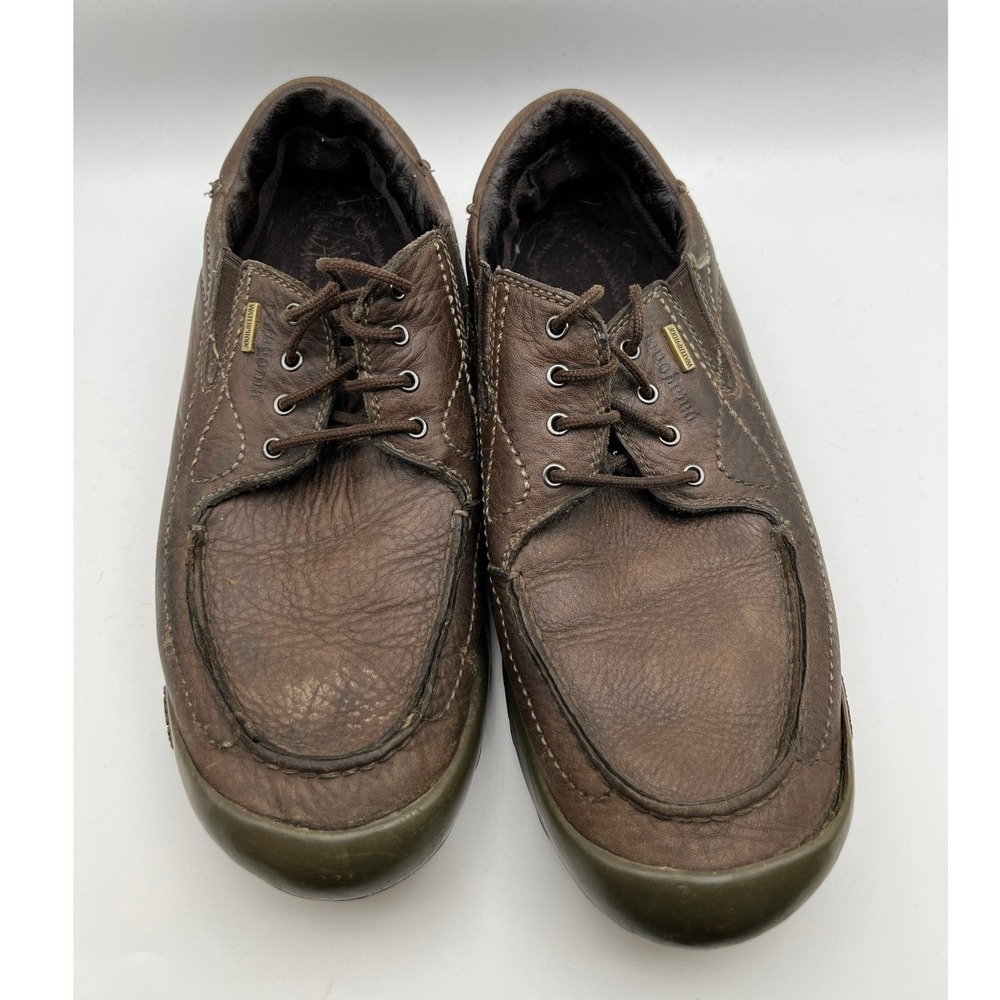 Patagonia Waterproof Brown Leather Moc Toe Lace Up Hiking Utility Shoes Men 10.5
